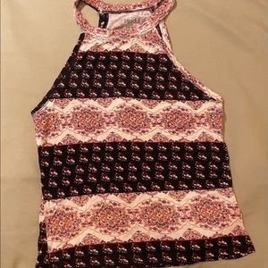 Mudd floral high neck tank top